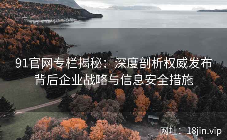 91官网专栏揭秘:深度剖析权威发布背后企业战略与信息安全措施 91官网专栏揭秘:深度剖析权威发布背后企业战略与信息安全措施