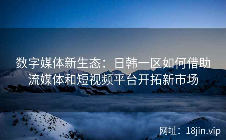 数字媒体新生态：日韩一区如何借助流媒体和短视频平台开拓新市场