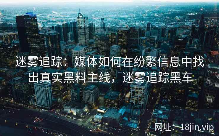 迷雾追踪：媒体如何在纷繁信息中找出真实黑料主线，迷雾追踪黑车