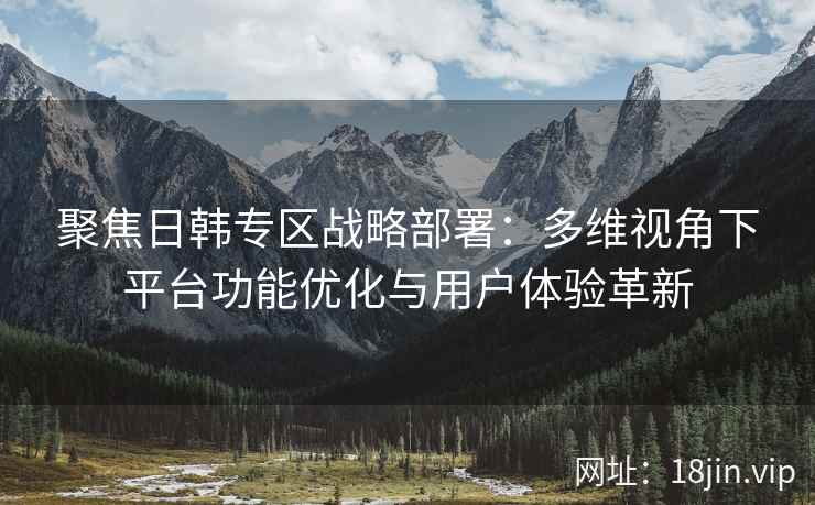 聚焦日韩专区战略部署：多维视角下平台功能优化与用户体验革新